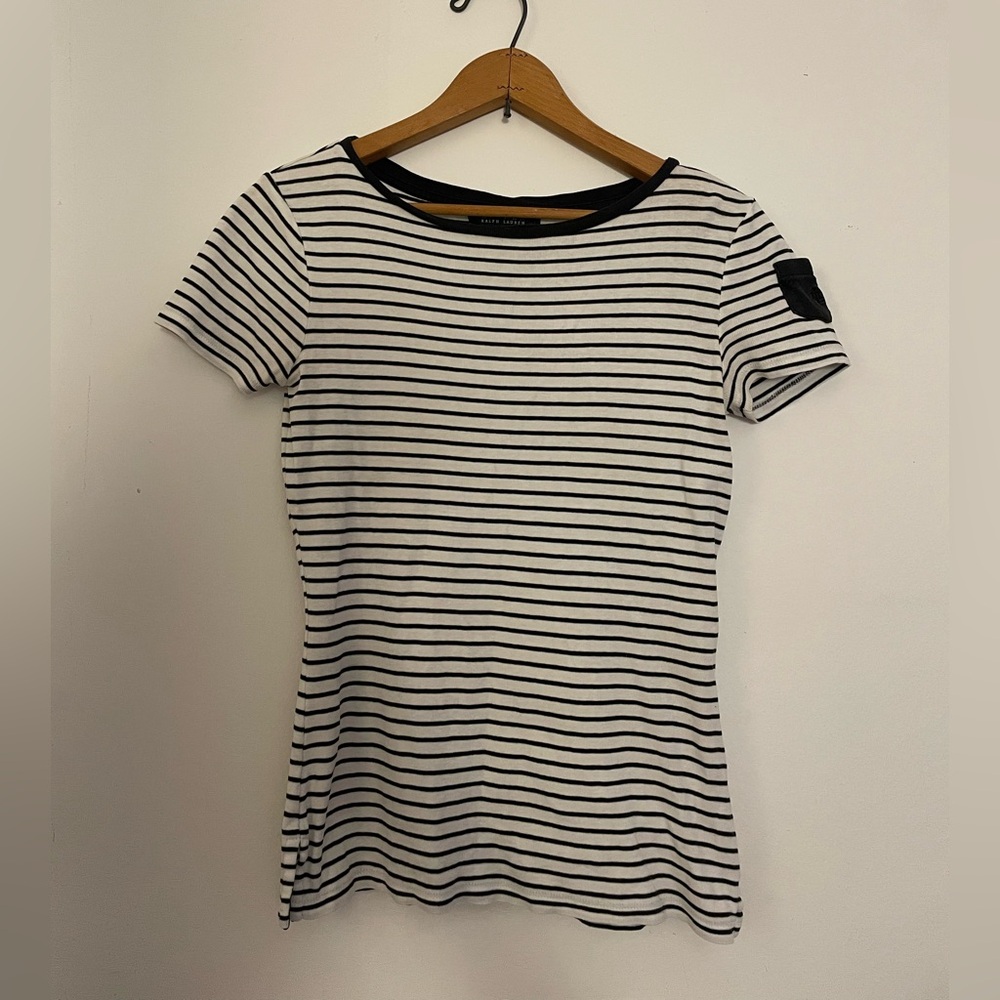 Lauren Ralph Lauren Black and White Striped Tee